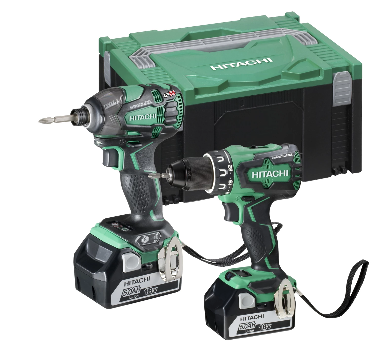 HIKOKI Set DS18DBSL Perceuse Sans Fil + WH18DSDL Clé à Chocs Sans Fil 1 HIKOKI Set DS18DBSL Perceuse Sans Fil + WH18DSDL Clé à Chocs Sans Fil