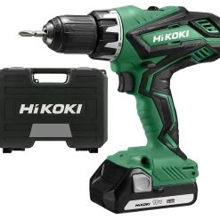 HIKOKI Perceuse Sans Fil DS18DJL Set Perceuse Visseuse Li-Ion 18 V (2x Batterie 1,5Ah) Dans Coffret - 53Nm