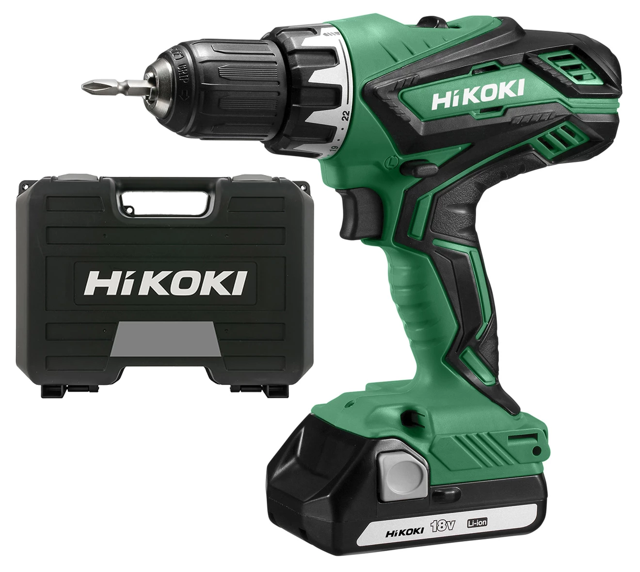 HIKOKI Perceuse Sans Fil DS18DJL Set Perceuse Visseuse Li-Ion 18 V (2x Batterie 1,5Ah) Dans Coffret - 53Nm 1 HIKOKI Perceuse Sans Fil DS18DJL Set Perceuse Visseuse Li-Ion 18 V (2x Batterie 1,5Ah) Dans Coffret - 53Nm