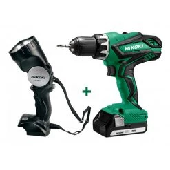 HIKOKI Perceuse Sans Fil DS18DJLWLZ Perceuse-visseuse Sans Fil 18 Volt 1,5 Ah Li-ion + Lampe