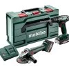 Metabo Set Ensemble Combiné 18V 2.0Ah Li-Ion - Perceuse Sans Fil BS18 + Meuleuse D'angle W 18 L 9-125 685204500