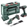 Metabo Set Ensemble Combiné 18V 2.0Ah Li-Ion - Perceuse Sans Fil SB18 + Cisaille à Arbustes Et à Gazon SGS 18 LTX Q 685185000