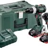 Metabo Visseuse à Choc Sans Fil Ensemble Combiné 2.1.11 18V 4.0Ah LiHD - BS18LT BL Perceuse Sans Fil + SSD18 LTX 200 BL Clé à Chocs 685123000