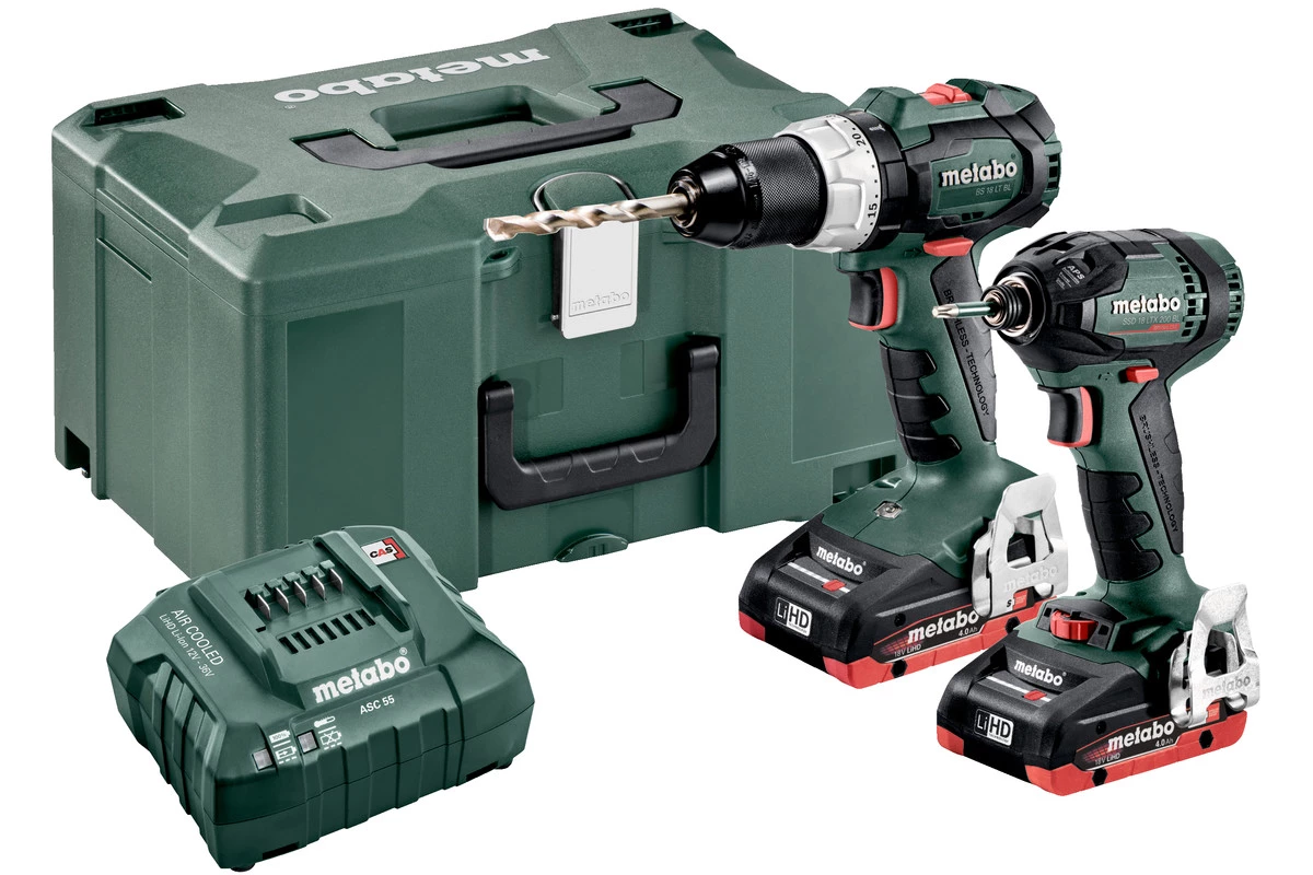 Metabo Visseuse à Choc Sans Fil Ensemble Combiné 2.1.11 18V 4.0Ah LiHD - BS18LT BL Perceuse Sans Fil + SSD18 LTX 200 BL Clé à Chocs 685123000 1 Metabo Visseuse à Choc Sans Fil Ensemble Combiné 2.1.11 18V 4.0Ah LiHD - BS18LT BL Perceuse Sans Fil + SSD18 LTX 200 BL Clé à Chocs 685123000