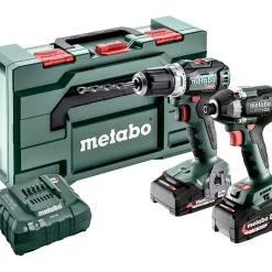 Metabo Visseuse à Choc Sans Fil Ensemble Combiné 2.8.3 18V 5.2Ah/2.0Ah Li-Ion - BS18 L BL Perceuse Sans Fil + SSD18 LT 200 BL Clé à Chocs 685195000