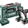 Metabo Visseuse à Choc Sans Fil Ensemble Combiné 2.8.6 18V 4.0/2.0Ah Li-Ion - Perceuse Sans Fil SB18 L + Clé à Chocs SSD18 LT 200 BL 685198000