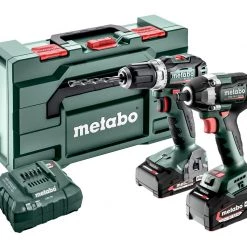 Metabo Set Ensemble Combiné 2.9.2 18V 5.2Ah/2.0Ah Li-Ion - BS18 L BL Perceuse Sans Fil + SSW18 LT 300 BL Clé à Chocs 685202000