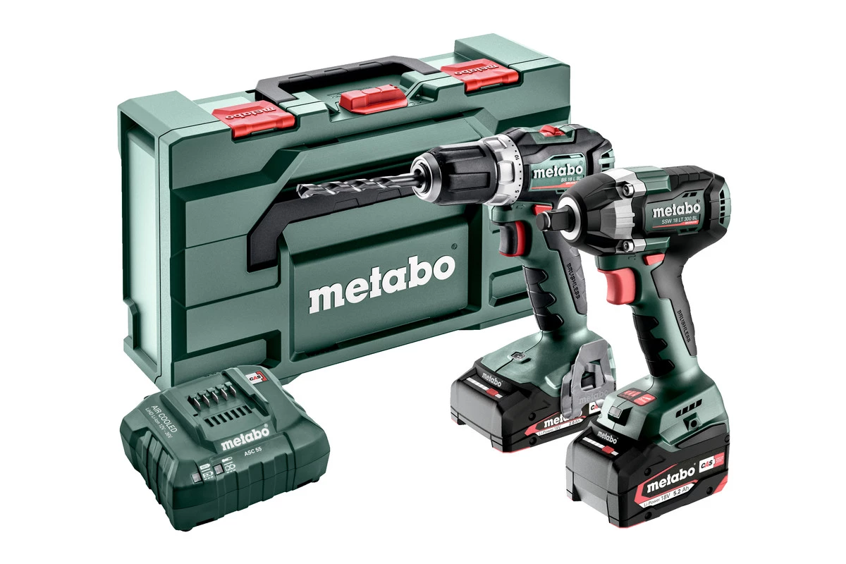 Metabo Set Ensemble Combiné 2.9.2 18V 5.2Ah/2.0Ah Li-Ion - BS18 L BL Perceuse Sans Fil + SSW18 LT 300 BL Clé à Chocs 685202000 1 Metabo Set Ensemble Combiné 2.9.2 18V 5.2Ah/2.0Ah Li-Ion - BS18 L BL Perceuse Sans Fil + SSW18 LT 300 BL Clé à Chocs 685202000