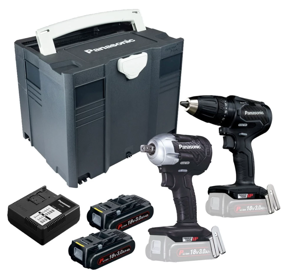 Panasonic EYC242PN2G Combo Set Perceuse Sans Fil EY79A2 Et Clé à Chocs EY75A8 Li-ion 18 Volts 3.0 Ah Sans Balais Dans Systainer 1 Panasonic EYC242PN2G Combo Set Perceuse Sans Fil EY79A2 Et Clé à Chocs EY75A8 Li-ion 18 Volts 3.0 Ah Sans Balais Dans Systainer