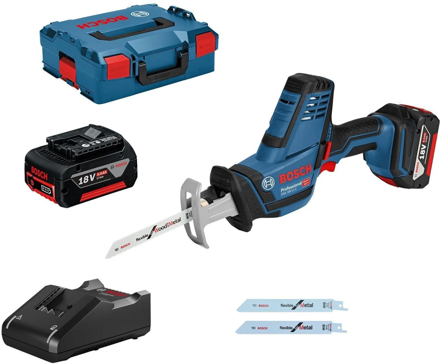 Bosch Bleu Scie Sans Fil GSA 18 V-Li C Scie Sabre 18V Dans L-Boxx 06016A5002 1 Bosch Bleu Scie Sans Fil GSA 18 V-Li C Scie Sabre 18V Dans L-Boxx 06016A5002