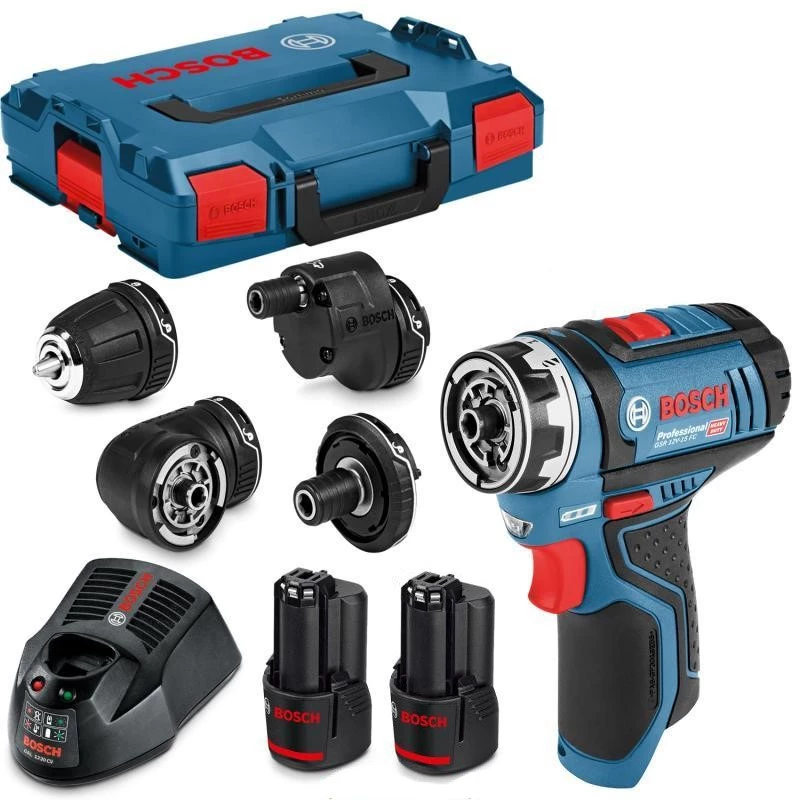 Bosch Bleu GSR 12V-15 FC FlexiClick Perceuse Sans Fil 12V 2 X 2.0Ah Li-Ion En L-Boxx 1 Bosch Bleu GSR 12V-15 FC FlexiClick Perceuse Sans Fil 12V 2 X 2.0Ah Li-Ion En L-Boxx