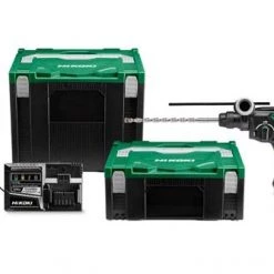 Set Hikoki KC18DRBLWDZ Ensemble Combiné - DS18DBSL Perceuse Sans Fil + DH18DBL Marteau Sans Fil 18V 5.0 Ah Li-Ion