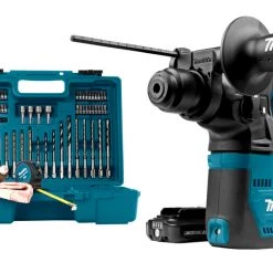 Makita Perceuse Sans Fil HR140DSAE1 Perforateur 12 V Max 2,0 + Jeu De 63 Pcs