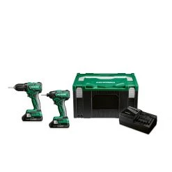 HIKOKI Set KC18DDWDZ Kit Combiné DS18DD Perceuse Sans Fil + WH18DD Clé à Chocs 18V 3.0Ah En HSC III