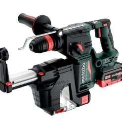 Metabo Marteau Perforateur Sans Fil KH 18 LTX BL 24 Q Set Marteau Combi Sans Fil Avec Aspiration ISA 18 LTX 24 SDS-Plus 18V 5.5Ah LiHD 601714930