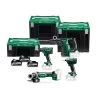 HIKOKI Set Pack Combiné KC18DG4LWDPZ Avec 4 Machines 18 Volts 3 X 5.0 Ah Batteries Et Chargeur Dans Des Caisses HSC