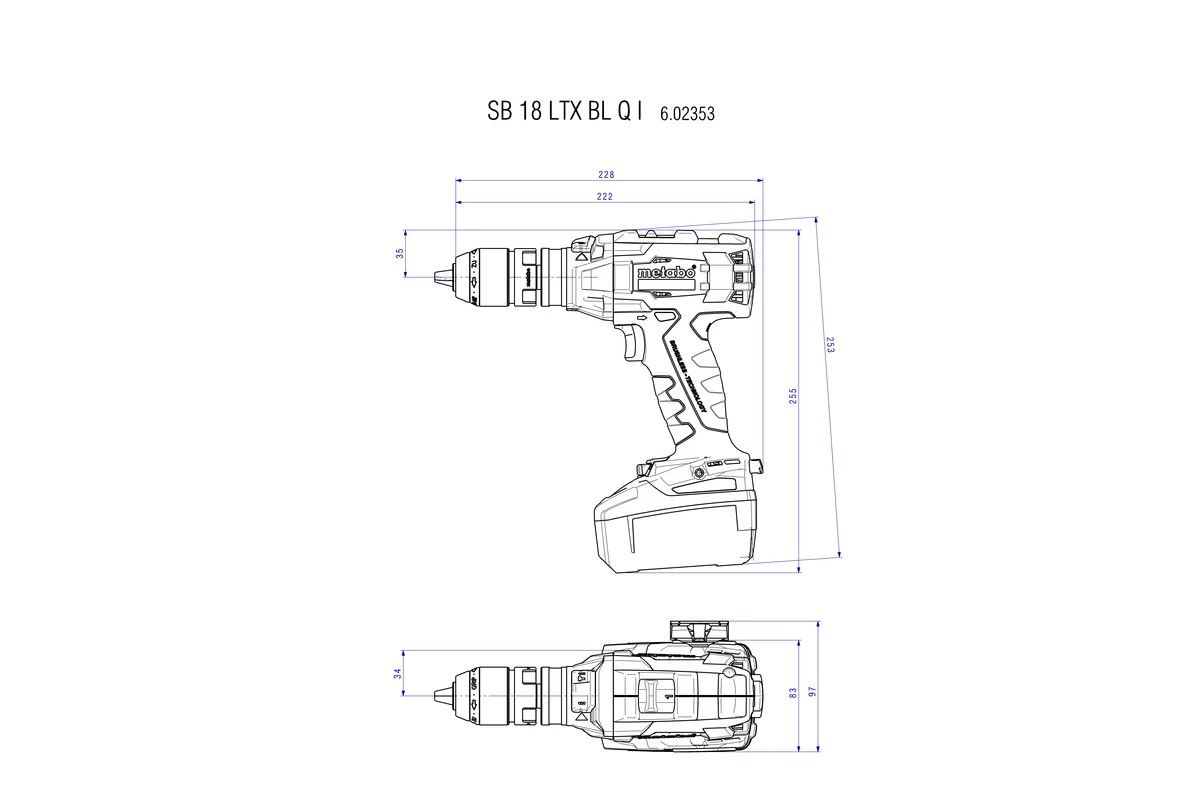Metabo Perceuse Visseuse Sans Fil Perceuse à Percussion Sans Fil SB 18 LTX BL Q I 18 Volt 5.5 AH LiHD 602361660 2 Metabo Perceuse Visseuse Sans Fil Perceuse à Percussion Sans Fil SB 18 LTX BL Q I 18 Volt 5.5 AH LiHD 602361660 – Image 2
