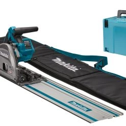 Makita Scie Sans Fil SP001GZ04 Scie Circulaire 40V Max Avec émetteur AWS + Rail De Guidage 1500mm + Sac