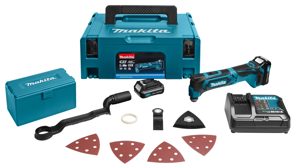 Makita Outils Multifonction TM30DSAJX4 Découpeur-ponceur Multifonctions 10,8V (kit D'accessoires) 1 Makita Outils Multifonction TM30DSAJX4 Découpeur-ponceur Multifonctions 10,8V (kit D'accessoires)